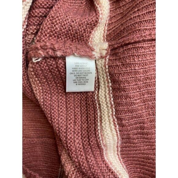 Derek Heart Sweater Top Juniors' MEDIUM Pink‎ Peach Ivory Oversized Relaxed NEW - Picture 8 of 10